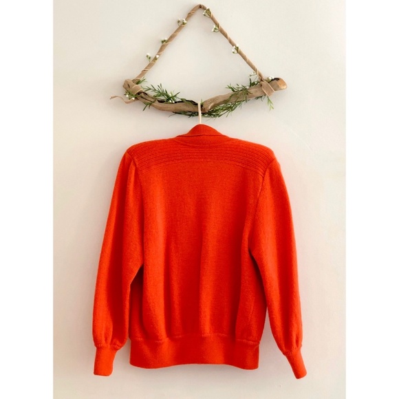 Vintage Carrot Orange Buttoned Sweater - Picture 4 of 5